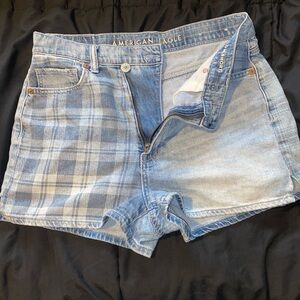 American Eagle Outfitters Blue Denim plaid Women's Shorts